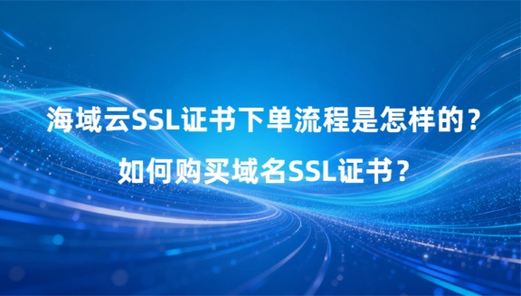 海域云SSL证书下单流程是怎样的？如何购买域名SSL证书？